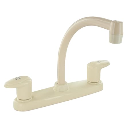 Valterra KITCHEN FAUCET, 8IN HI-ARC, 2 LEVER, 1/4 TURN, PLASTIC, BISCUIT PF221101